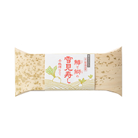 鱒と鰤の雪見寿し〈千枚漬仕立て〉